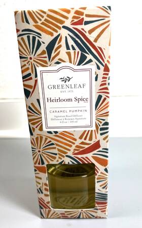 Greenleaf Gifts 038864300981 Reed Diffuser 4 Fl. Oz - Heirloom Spice Caramel Pumpkin Fragrance