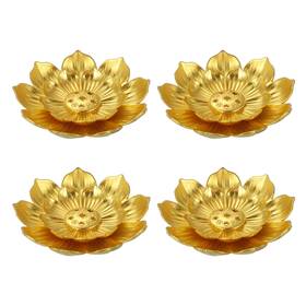 Gryfton 767153978456 4pcs Incense Burner Kit Brass Lotus Stick Holder Ash Catcher Gold