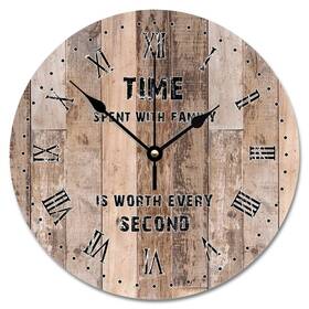 Guangpat Zct42wo451rr Vintage Wood Grain Large Wooden Wall Clocks Battery Operated 12 Inch Time Spe