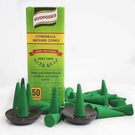 Gvopgides 653858773949 Citronella Incense Cones 50 Made With Plant Based Ingredients/citronella