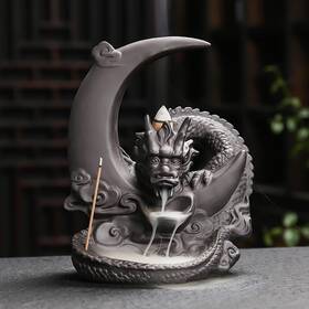 Haiswonsa 711181771114 Moon Dragon Incense Burner - Ceramic Waterfall Smoke