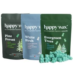 Happy Wax 850059368886 Winter Scented Soy Melts Pine Forest Evergreen Tree White Birch