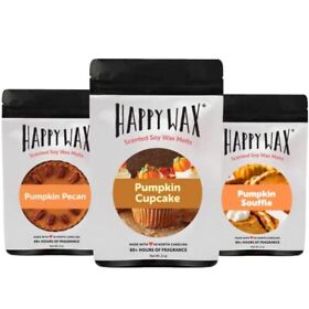 Happy Wax Baked Pumpkin Scented Soy Melts Collection 6 Oz. Of