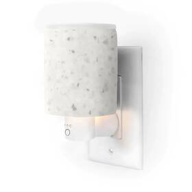 Hw-02-ot-bone Happy Wax White Terrazzo Outlet Timer Warmer For Scented - Compact Ceramic Wall Plu