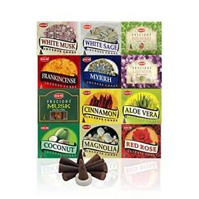 Hem 12 Assorted Boxes Of Incense Cones 120 Total Natural Fragrance For Aroma