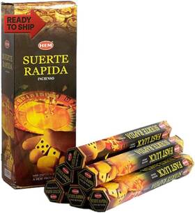Hem 313027098029 Fast Luck - Box Of Six 20 Stick Tubes Incense