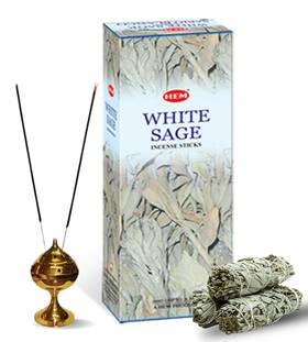 Hem 8901810014763 White Sage Incense Sticks 6 Hexa Tubes 20g Approx. 6x20