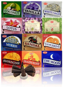 Hem Pack Of 12 Assorted Incense Cones 10 Each Total 120