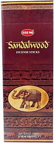 Hem Sandalwood Incense Handmade From India 6 Packs Of 20 Sticks
