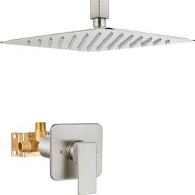 B0bhwhmcxk Heyalan Shower Faucet Set Square Stainless Steel Bathroom Rainfall System One