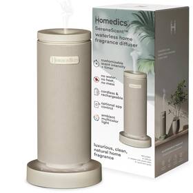Homedics 031262115294 Serenescent Mini Fabric Rechargeable Waterless Diffuser Cordless Aroma
