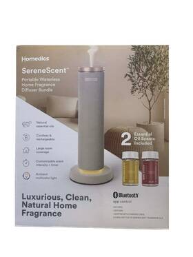 3748527 Homedics Serenescent Waterless Cordless Home Fragrance Diffuser 2 Essential Oils