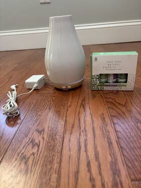 Arm-510 Homedics Ellia Blossom Essential Oil Aroma Diffuser White W Pursonic 3 Pk Oils