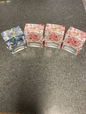 H217005 Homeworx Four Lot By Harry Slatkin Plug In Diffusers Red / Purple Toile Flower