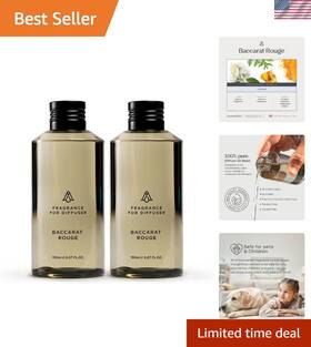 Hotel Fragrance Diffuser Oil 785249152245 Long-lasting Baccarat Rouge 2 Pack Aromatherapy Oils - Safe For Family And Pets