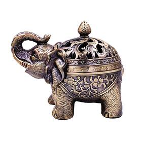 Hourwof 645195831253 Metal Elephant Incense Holdervintage Cone Coil Burner With Lidash Catche