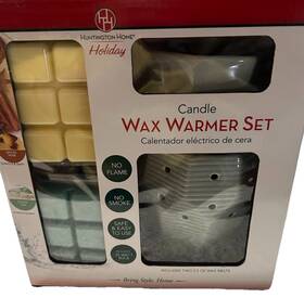 Huntington Home 041498240394 House Candle Wax Warmer Set Base Lght Bulb Plug Tray Noflame Or Smoke