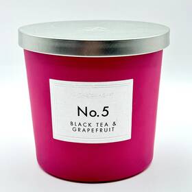 Huntington Home 099100274929 No. 5 Black Tea And Grapefruit Scented Soy Candle 2 Wick 11.6 Oz