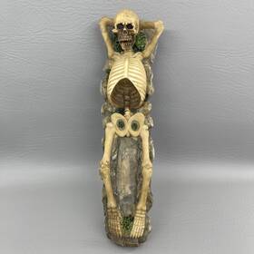 Iac 782011006201 Skeleton Lazy Bones Incense Burner Holder Stick Cone Ash Catcher 10 Inch Halloween