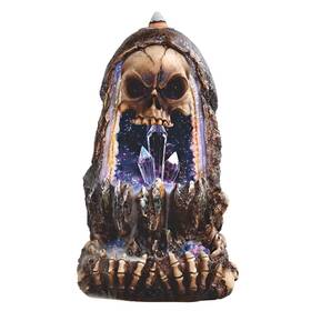 78gsc51175 Ice Armor 6.75 Inch H Grim Reaper Backflow Incense Burner With Led Light Skull Hold