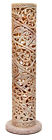 Ich0003 Artist Haat Candle Soapstone Floral Holder Incense Round Shape Beige