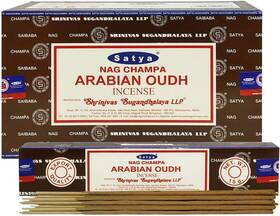 15gms Incense 711181655421 Nag Champa Arabian Oudh Sticks Pack Of 12 Boxes Each Hand Rolled A