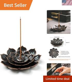 Incense Burner 738634244629 Elegant Brass Lotus Holder - Detachable Ash Catcher And 5-hole Design
