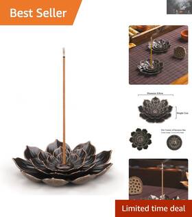 Incense Burner 779283988397 Luxury Lotus - 6 Holes For Stick And Cone Easy To Clean