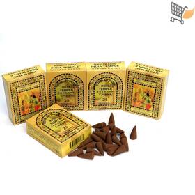 Incense Cones 643006120084 Indian Temple Natural Handmade Sandalwood Low-smoke 125count