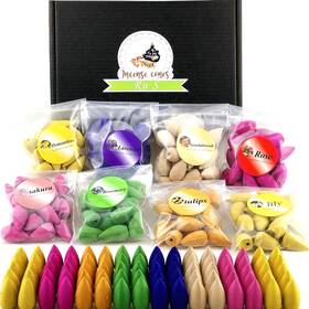 Incense Cones 717877221741 152 Pcs Backflow Set - 8 Natural Scents For Relaxation And Serenity
