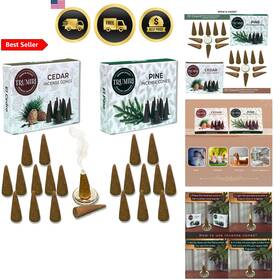 Incense Cones 810121330418 Set Of 20 Cedar Pine Scented Aromatherapy