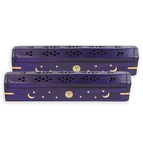 Incense Garden 689353739586 Pack Of 2 Stick Holder - Coffin Style Wood Burner Wit