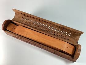 Ince-195 Incense Garden Carved Wooden Coffin Stick Holder/storage Box Wood Burner/ash Catchers