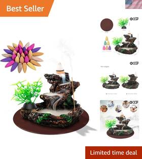 Incense Holder 048518621362 Spiritual Backflow Burner With 20 Cones - Unique Gift For Tranquil Home