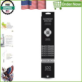 Incense Sticks 078612405476 Fun And Energetic Black Stinger Charcoal - 100 For Yoga Rituals