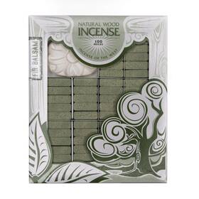 Incienso De Santa Fe 885535051686 Fir Balsam Natural Wood Incense Bricks With Holder 100 Count - Made In The
