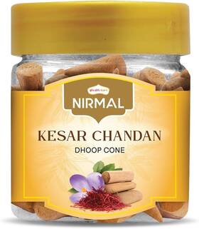 Skefg-00169 India Pvt Ltd Premium Kesar Chandan Saffron Sandalwood Dhoop Cones 60 Count Box. Charcoal