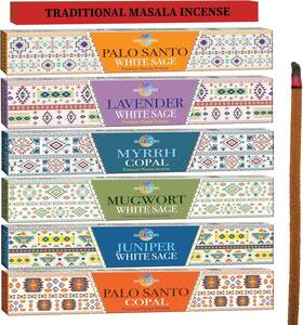 Industries 445046567590 Cleansing Incense Sticks Variety Pack - 6 Masala Insenses White Sage