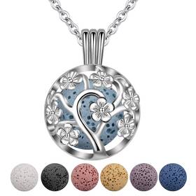 K307n14-hf5pc-lt34-24 Infuseu Sakura Tree Aromatherapy Necklace Essential Oils Diffuser Locket Pend