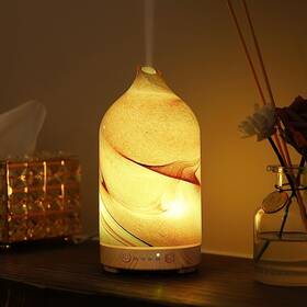 Inrorans 445016543517 Essential Oil Diffuser Hand Blown Glass Aromatherapy - Ultrasonic Cool