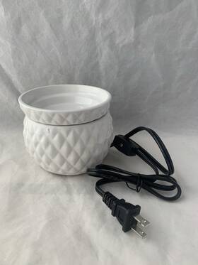 Interiors By Design 032251870545 White Ceramic 2 In 1 Fragrance Electric Warmer Candle And Wax Melt Holder S1