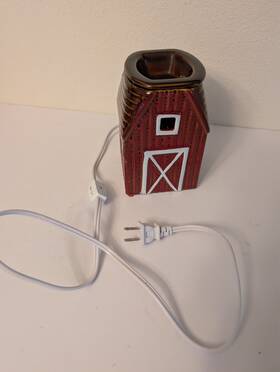 Intertek. 011477606459 Barn Shaped Ceramic Electric Wax Tart Melter Oil Warmer Corded Decor Works