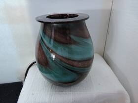 Bh46-060-999-06 Intertek Turquoise And Brown Swirl Electric Melt/lamp With The Melt Glass Top