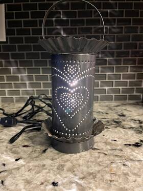 541rgs Irvin S Country Tinware Wax Tart Warmer Handmade Heart Electric Accent Light