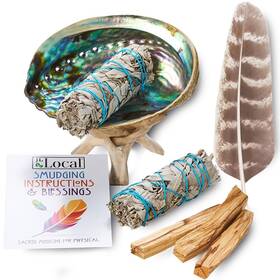 Z1-90vj-r8o2 Jl Local White Sage Palo Santo Abalone Shell Feather For Healing Purifying Medita