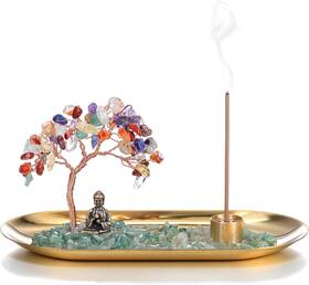 Aj2001625 Jovivi Crystal Incense Holder For Sticks Healing Stone 7 Chakra