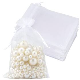 D03360h Joycraft 50pcs Organza Bags - 4x6 Inch White Wedding Favor And Jewelry Pouches