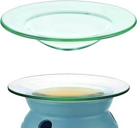 Jqwhale 445030250262 4.5 Inch Replacement Oil Warmer Dish 115mm Wax Melt Liner Round Glass