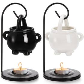 J-hangingcauldronoilburner-2c Jucoan 2 Pack Hanging Cauldron Oil Burner Ceramic Essential Wax Melt Tealight