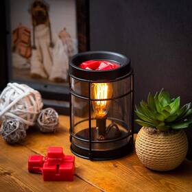 8344bb684 Julie Ann Home Vintage Bulb Electric Candle Warmer With Timer Black Plug In